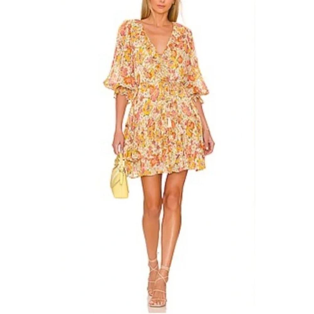 REVOLVE Cleobella Audrey Mini Dress Women's No Belt Yellow Size Large